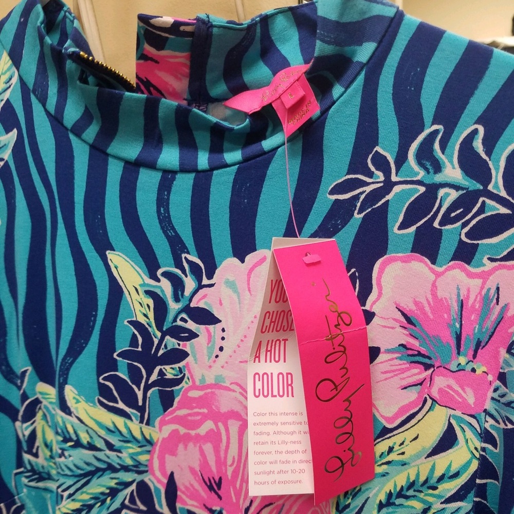 NWT Lilly Pulitzer Nikia dress Beach Club Blooms - Picture 3 of 4